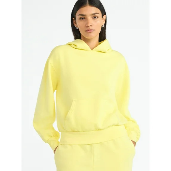 Scoop Women’s Mineral Washed Oversized Cropped Hoodie, Sizes XS-XXL | Walmart (US)