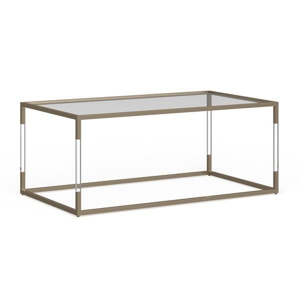 Adorable Metal Glass Acrylic Coffee Table - Overstock - 13004266 | Bed Bath & Beyond