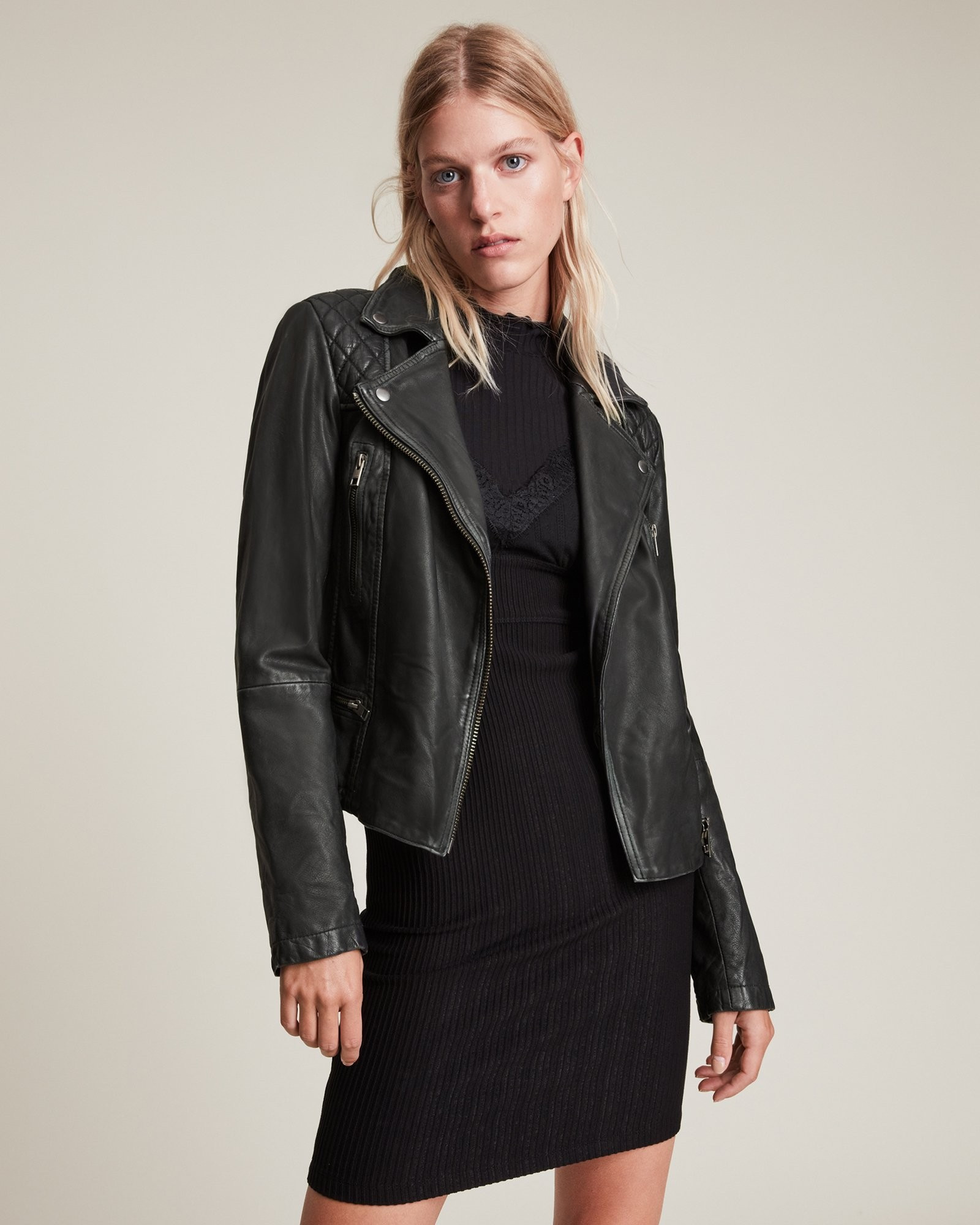 Cargo Leather Biker Jacket | AllSaints UK