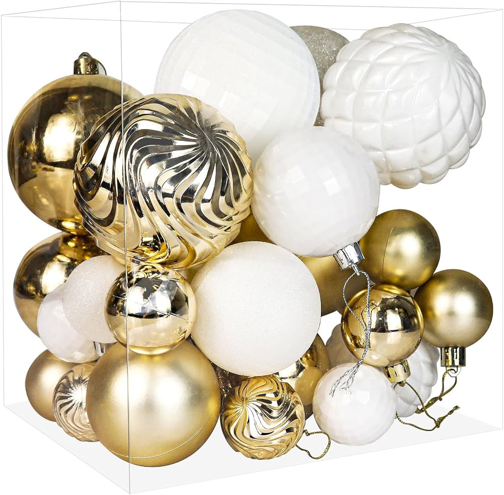 Christmas Tree Ornaments - 36 PCS Shatterproof Christmas Ball Ornaments Set for Christmas, Holida... | Amazon (US)