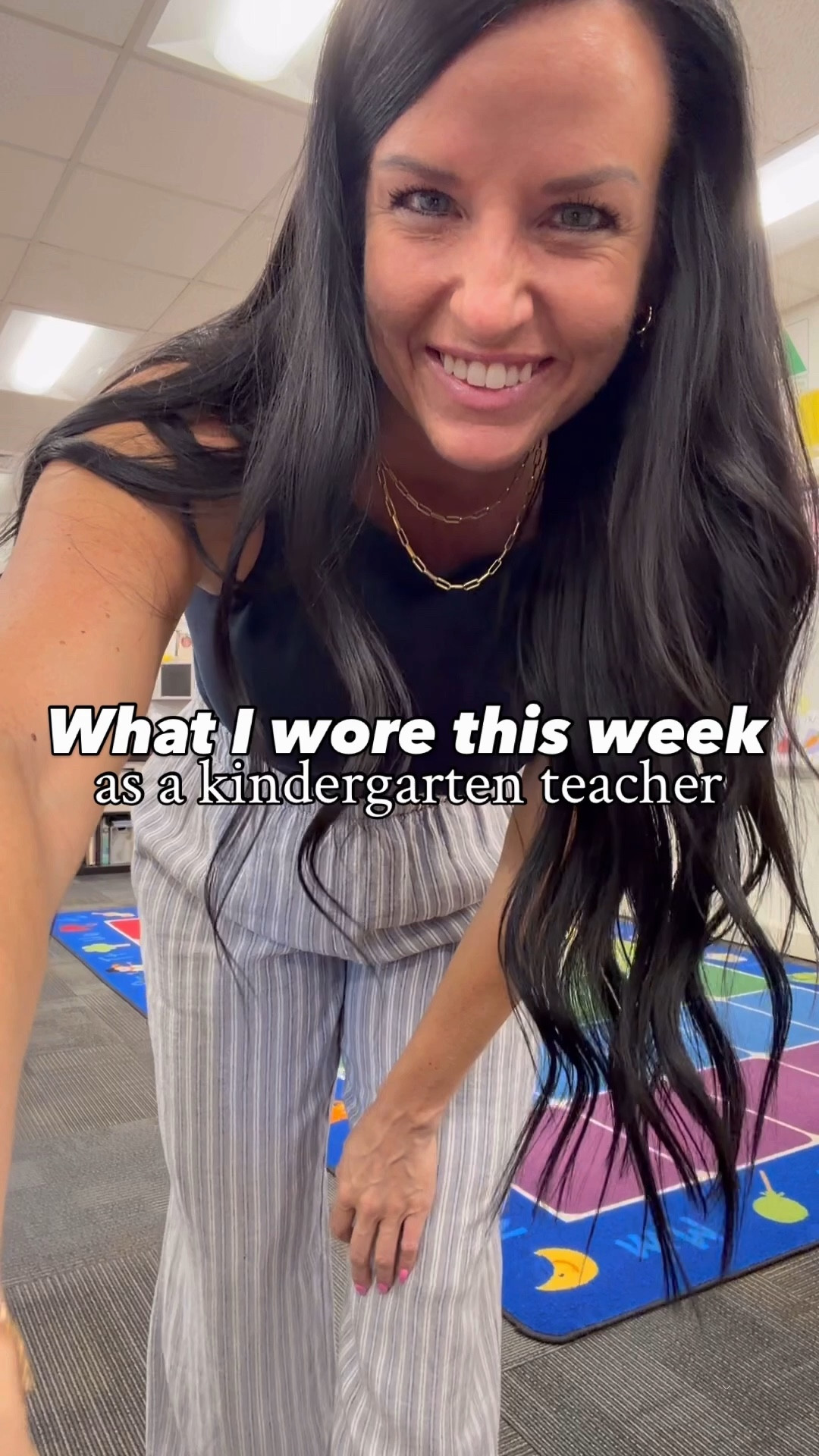 What I wore this week as a kindergarten teacher! 🍎 

• Old Navy outfit — Linen-blend pants + Double-lined boatneck top fit TTS, I’m in a small. (More colors in the top and bottoms!)
• Walmart top — this peplum style is so flattering and also comes in a baby blue color. I got normal size small. The Wit and Wisdom jeans are some of my favorite cropped black jeans for work. (I was able to size down in them – they have a great hugging fit.)
• Amazon Wide leg FP-inspired pants + Pumiey double lined tee - the wide leg pants give off a maxi skirt vibe and are so comfy and fun for teachers! More colors available! My tee is very fitted which is great for tucking in to high waisted bottoms. (I sized up to a M in the bottoms and in my normal size S for the top.)

@amazon
@amazonfashion #amazonfashionfinds #teacheroutfits #casualworkwear #teacherlife

#LTKOver40 #LTKWorkwear #LTKSaleAlert