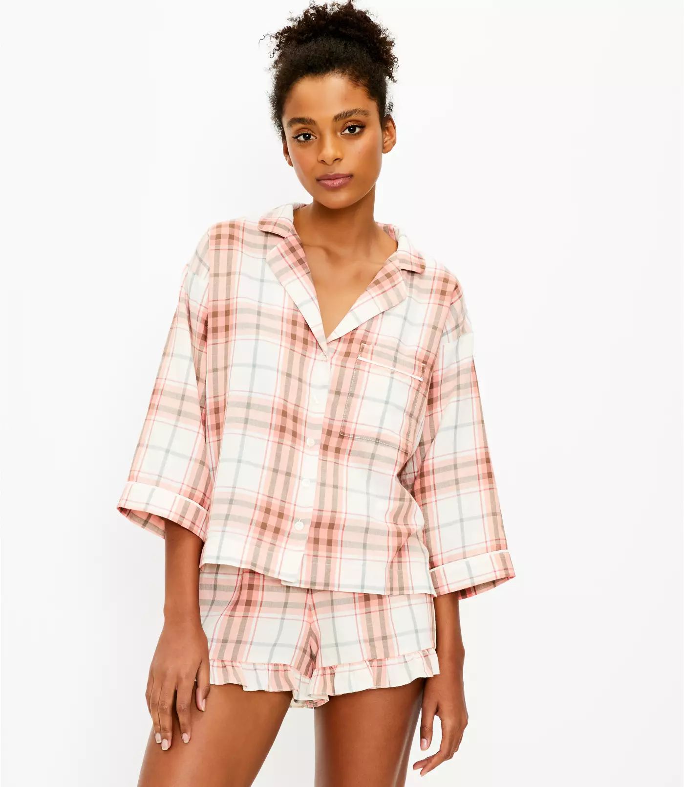 Plaid Pajama Top | LOFT