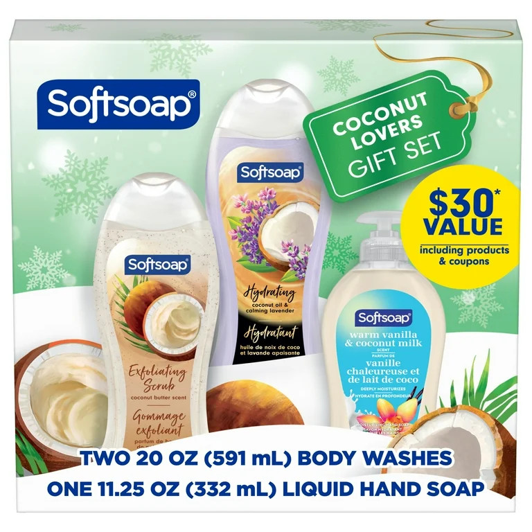 Softsoap Coconut Lovers Holiday Gift Set - 3 Piece Body and Hand Care | Walmart (US)