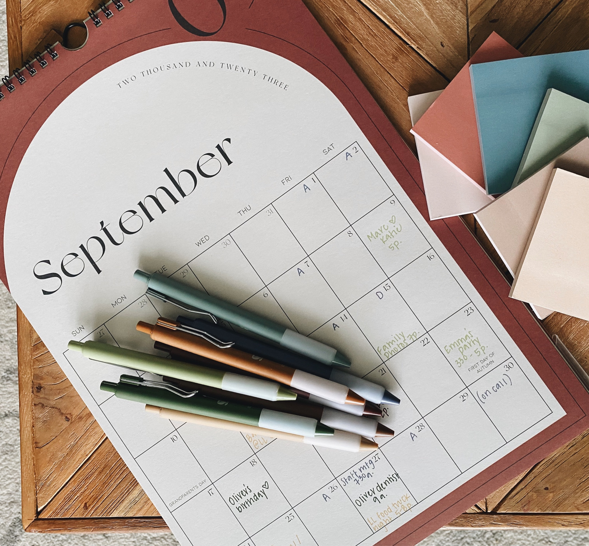 Anyone else obsessed with organizing your life on a new calendar?! Just picked this one up for super cheap… along with some earthy colored pens (because color coding) and sticky notes. My type A heart is so happy. 🤍
.

#LTKfamily #LTKhome