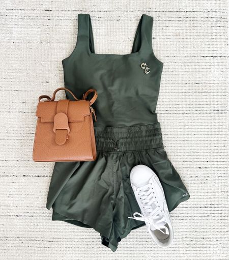 Summer athleisure with this one piece workout outfit paired with sneakers and accessories for a chic look! Love this for running errands, working out and more. Super comfortable and flattering on! 

#LTKSeasonal #LTKFitness #LTKstyletip
