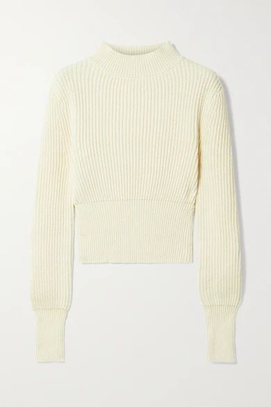 APIECE APART - Dios Ribbed Cotton And Cashmere-blend Sweater - Cream | NET-A-PORTER (US)