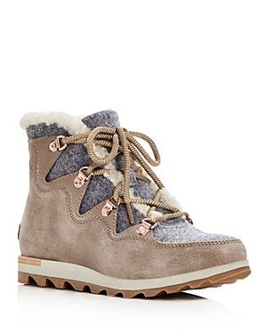Sorel Women's Sneakchic Alpine Shearling & Leather Lace Up Booties | Bloomingdale's (US)