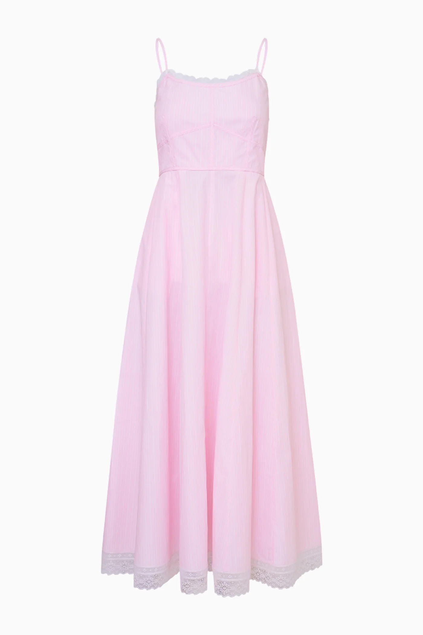 Sandara Cotton Pinstripe Midi Dress | LoveShackFancy