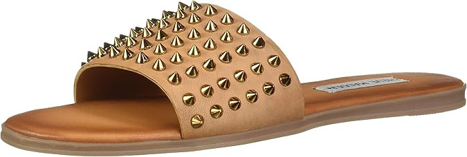 Steve Madden Womens Farryn Leather Open Toe Special Occasion Slide Sandals | Amazon (US)