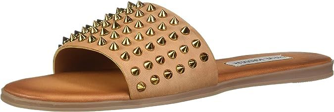 Steve Madden Womens Farryn Leather Open Toe Special Occasion Slide Sandals | Amazon (US)