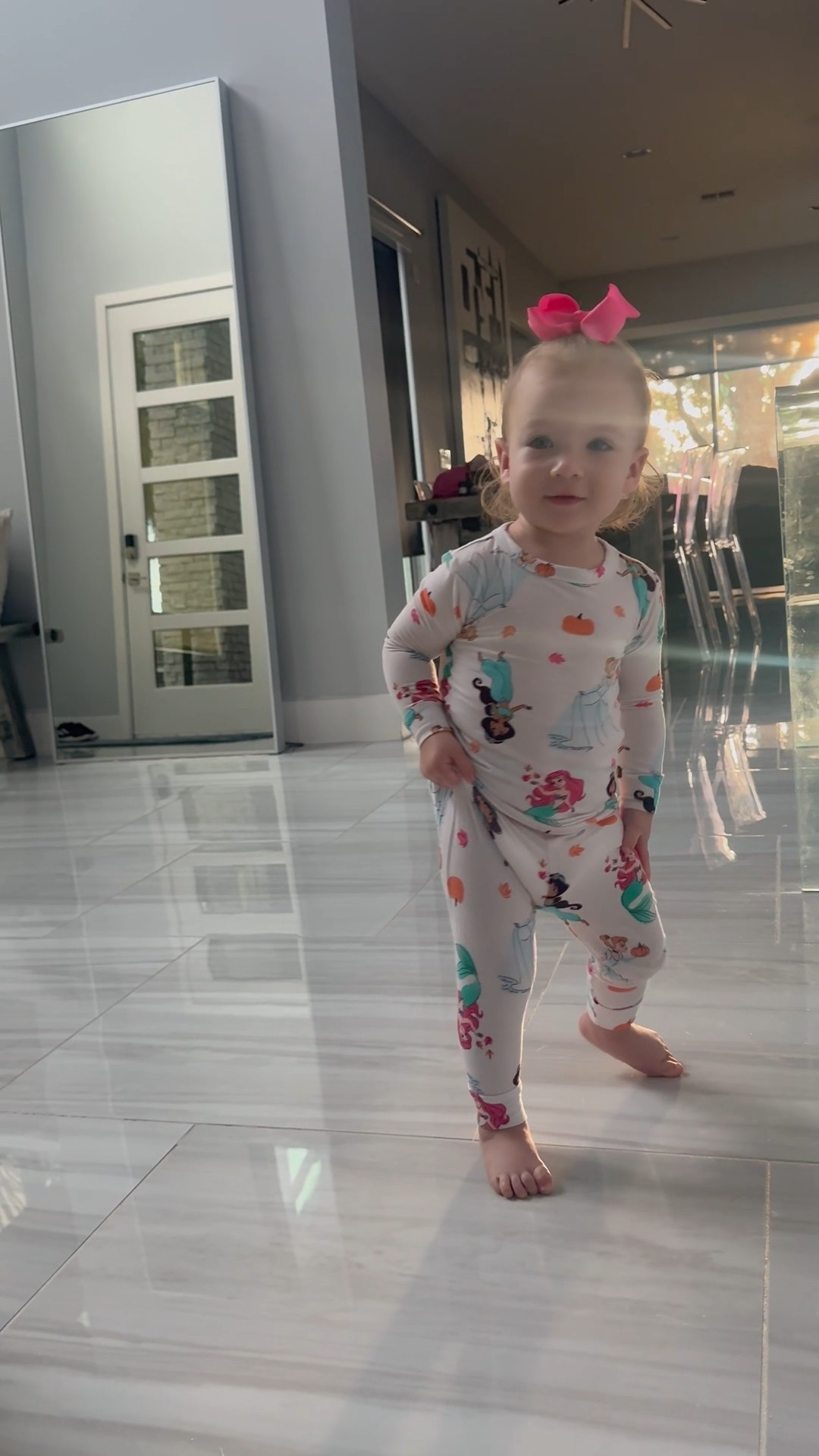 Toddler Girls' 2pc Disney Princess Long Sleeve Halloween Viscose Snug Fit Pajama Set - White- True to size 

Fall pjs 