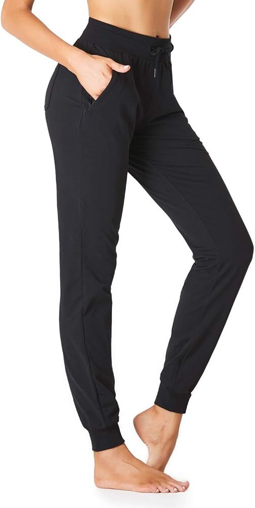 SEVEGO Lightweight Women's 30"/32"/34"/36" Tall Inseam Cotton Soft Jogger with Zipper Pockets Car... | Amazon (US)