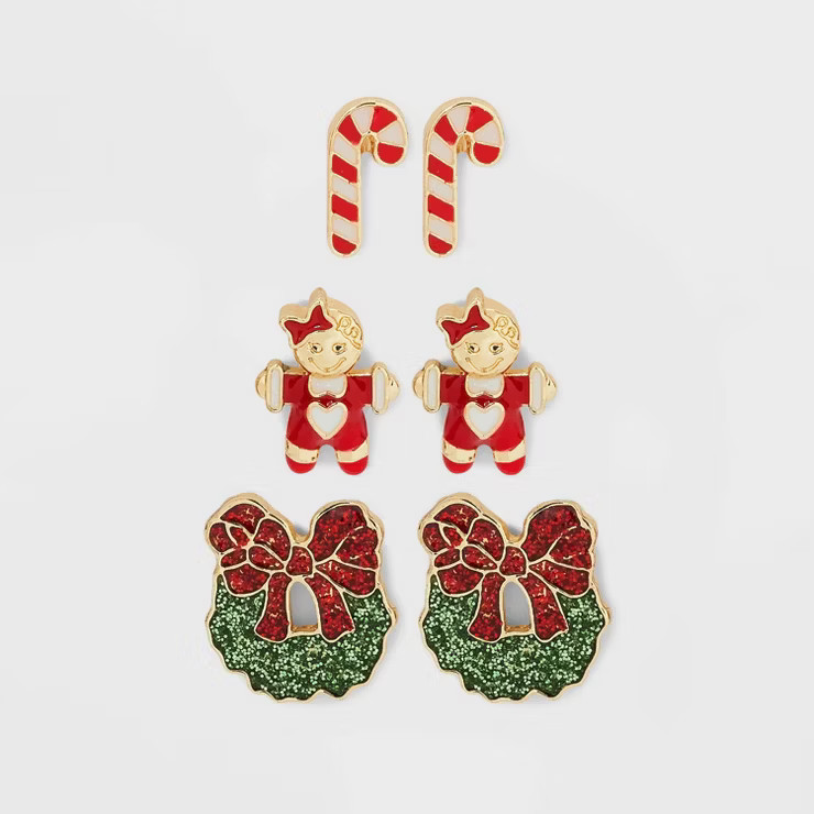 SUGARFIX by BaubleBar 'Season's Greetings' Earring Set 3pc - Red | Target