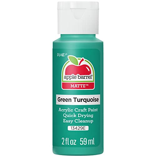 Apple Barrel Acrylic Paint, Green Turquoise 2 fl oz Classic Matte Acrylic Paint For Easy To Apply DIY Arts And Crafts, Art Supplies With A Matte Finish (Pack of 1) | Amazon (US)