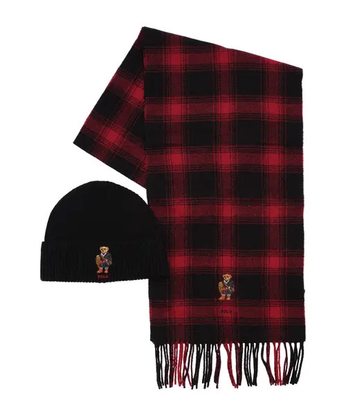 Polo Ralph Lauren Holiday Bear Boxed Gift-Set in Black/red Plaid at Nordstrom | Nordstrom