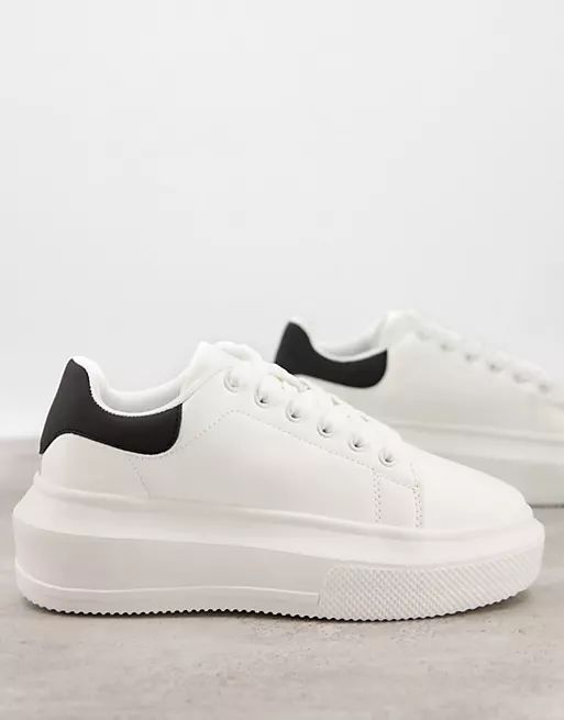 ASOS DESIGN Dorina chunky sole sneakers in white | ASOS (Global)
