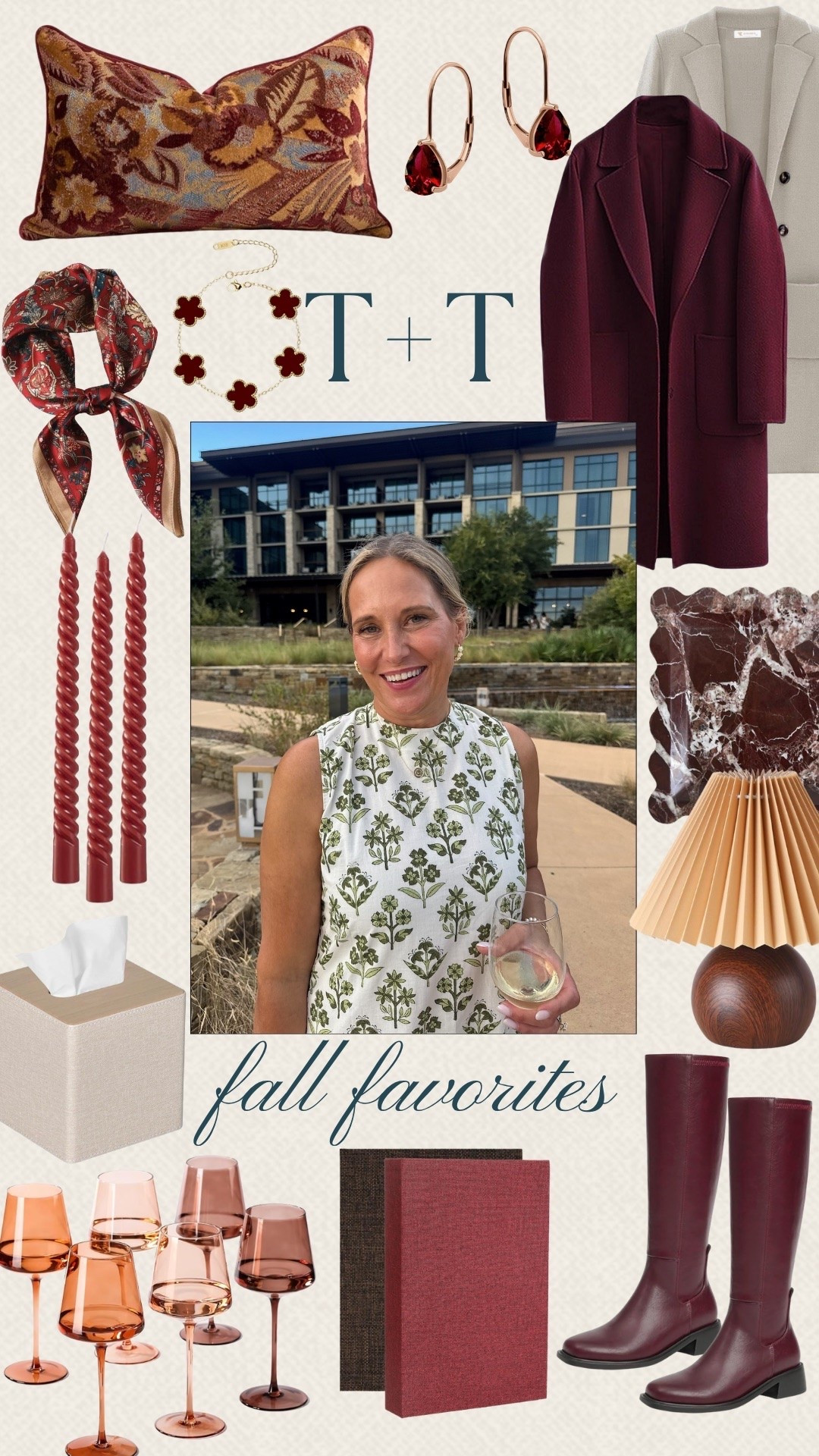 Amazon fall favorites with rich burgundy, warm browns, floral prints, and cozy home accents. We’re loving the mix of burgundy boots and outerwear, statement jewelry, patterned accessories, and those pretty amber-toned wine glasses. There are so many Amazon finds here to bring a little fall color into your wardrobe and home.

#LTKSeasonal #LTKOver40 #LTKMidsize