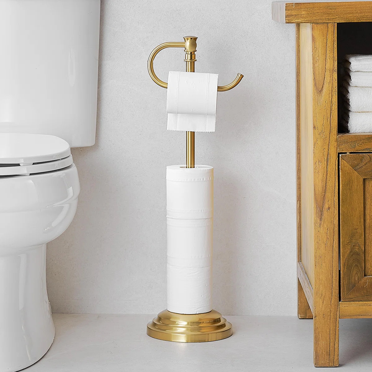 BESy Bathroom Free Standing Toilet Paper Holder with Weighted Base & Reviews | Wayfair | Wayfair North America