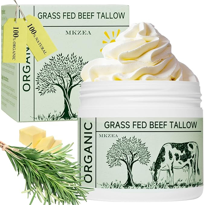 Beef Tallow, Tallow Face Moisturizer, Beef Tallow for Skin, Unscented 100% Organic Beef Tallow Bl... | Amazon (US)