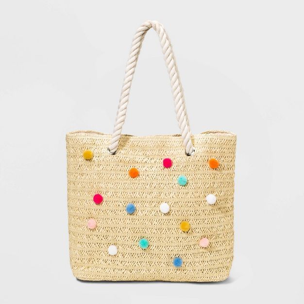 Girls' Straw Tote Bag - Cat & Jack™ Tan | Target