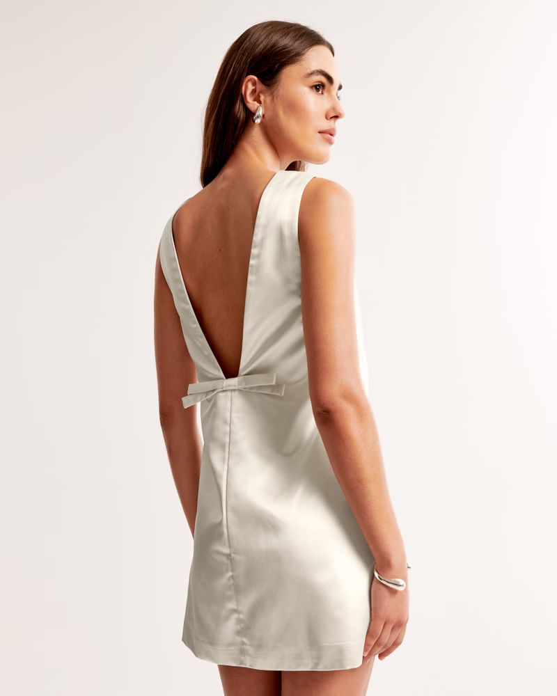 Shift Bow-Back Mini Dress | Abercrombie & Fitch (US)