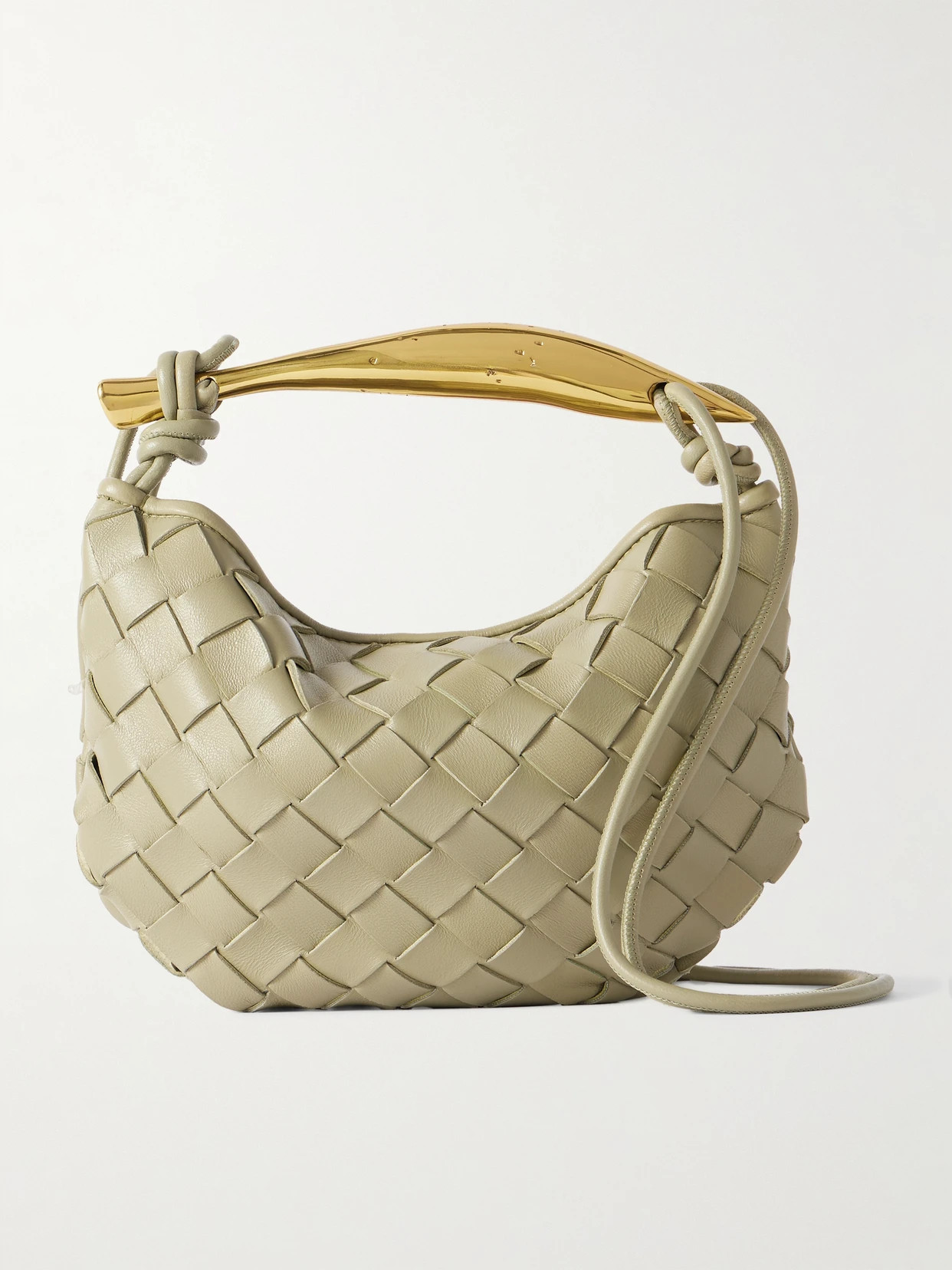 Bottega Veneta - Sardine Mini Intrecciato Leather Shoulder Bag - Light green - One size | NET-A-PORTER APAC