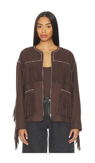 BLANKNYC Fringe Jacket in Brown. - size L | Revolve Clothing (Global)