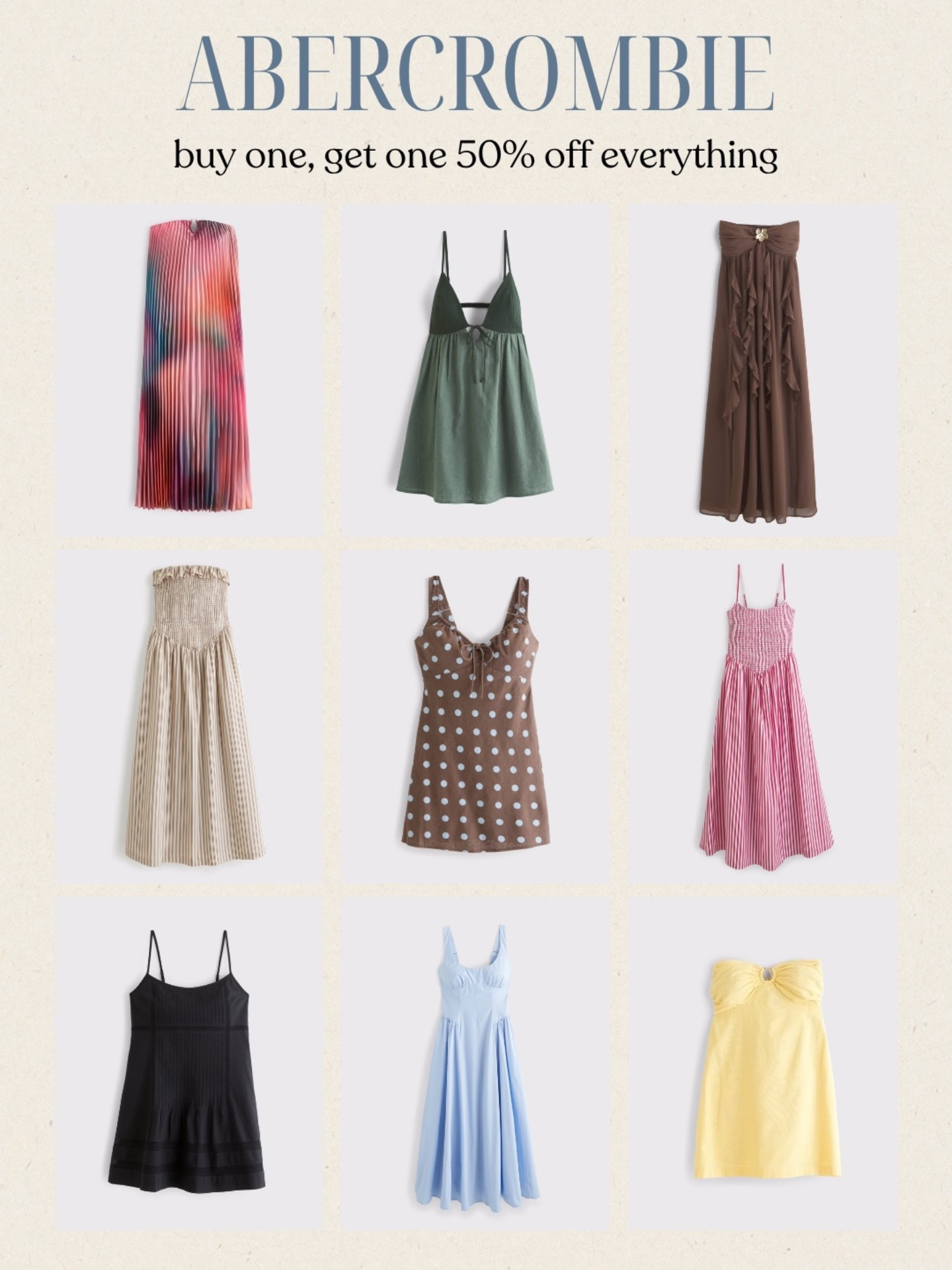 [4/16/26] @abercrombie buy one get one 50% off my favorite dresses! 🤍✨

#LTKSeasonal #LTKSaleAlert #LTKootd