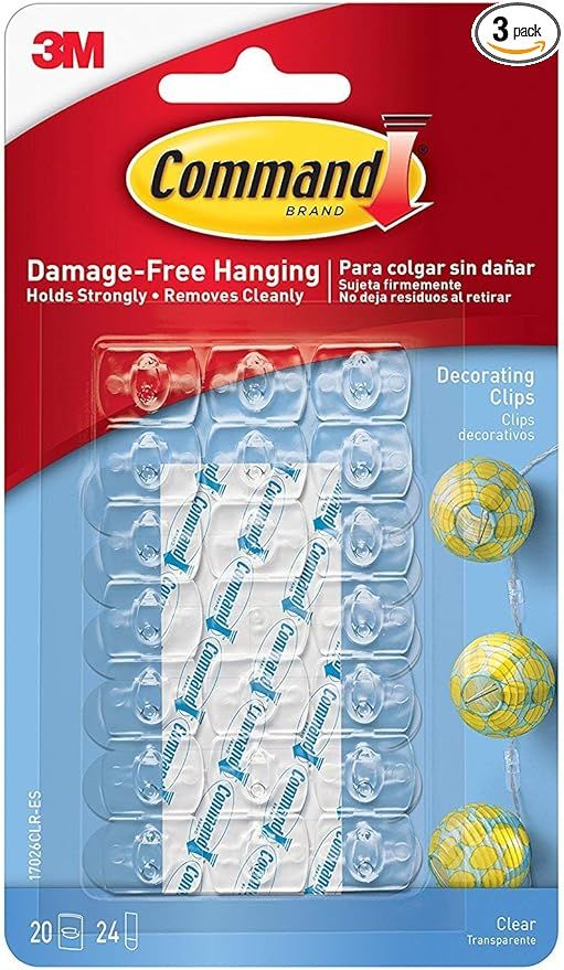 3M Command Decorating Clips, Clear, 60-Clip - 3 Pack | Amazon (US)