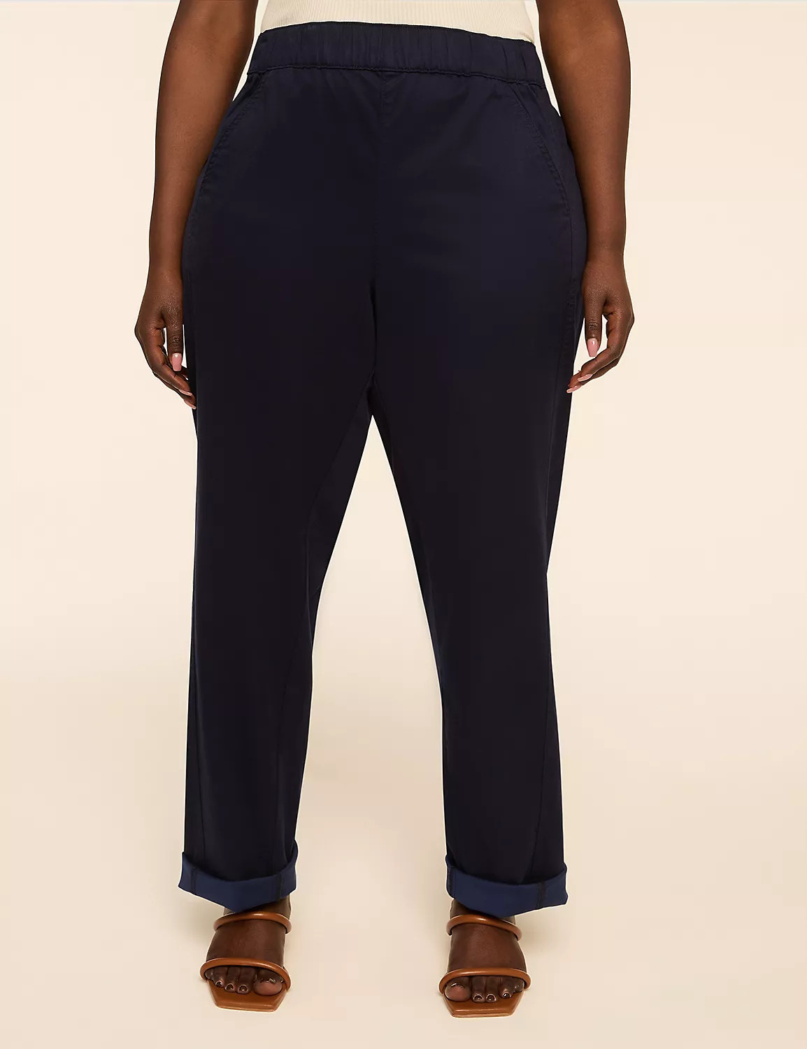 Pull-On Sateen Chino Ankle Pant | LaneBryant | Lane Bryant (US)