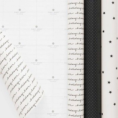 Cream and Black Gift Wrap Trio - Sugar Paper™ | Target