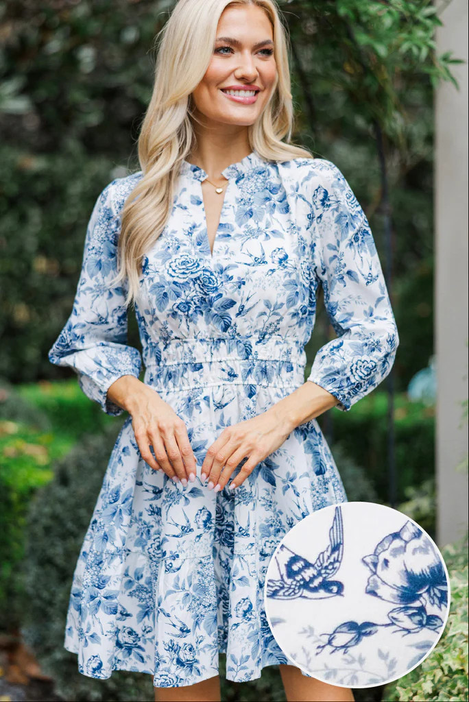 It's All Alright Navy Toile Dress | The Mint Julep Boutique
