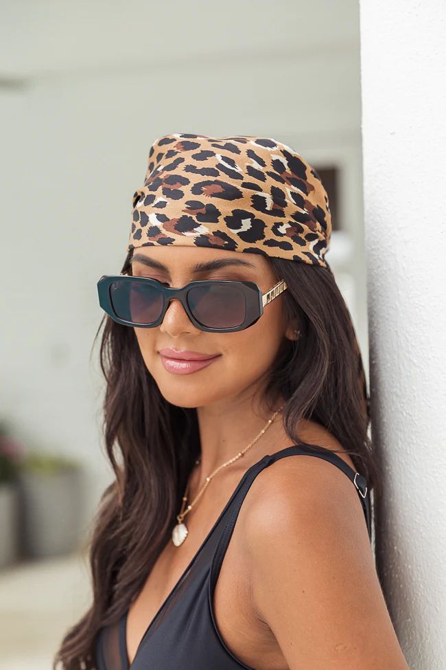 Wrapped In Fun Brown Leopard Printed Head Scarf FINAL SALE | Pink Lily