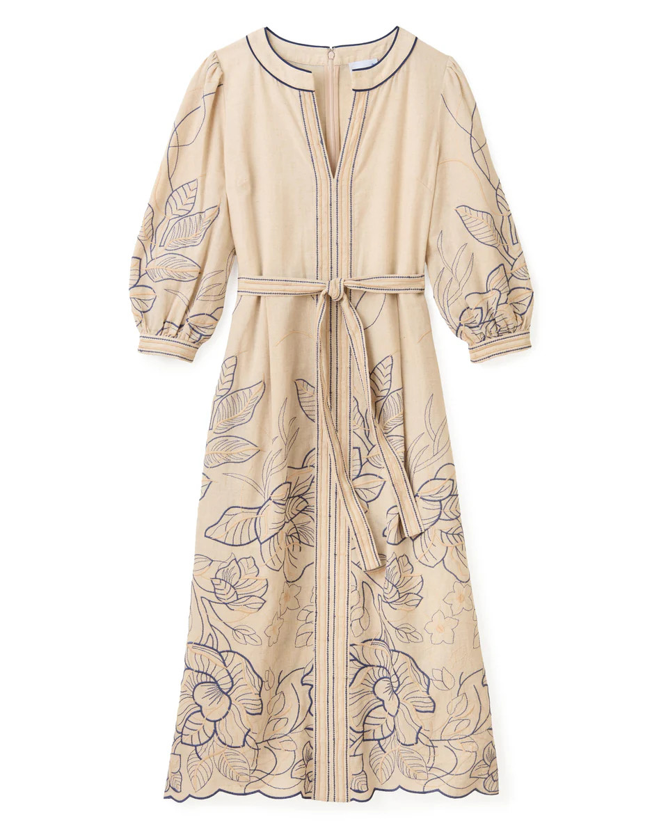 Sandy Midi Dress-Natural Linen | Cartolina