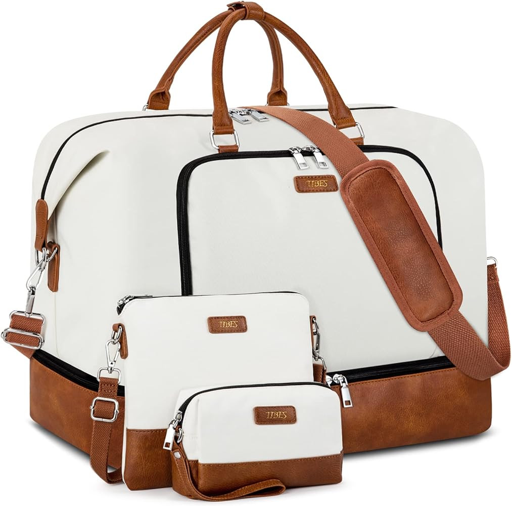 Travel Weekender Bag for Women, Overnight Bag with Shoe Compartment, Oversized Travel Duffel Bag ... | Amazon (US)