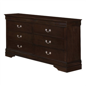 Coaster Louis Philippe Traditional 6-Drawer Wood Dresser in Cappuccino | Homesquare