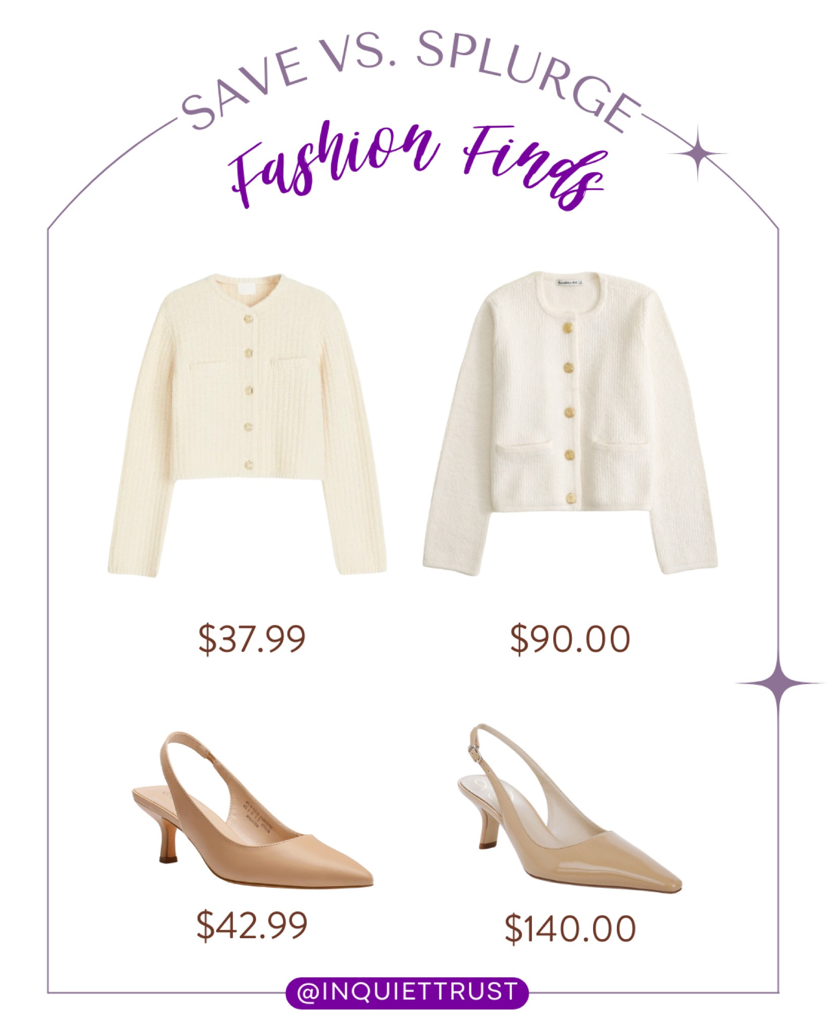 I found an affordable alternative to this cute white blazer and neutral slingback heels!
#saveorsplurge #looksforless #springfashion #outfitinspo

#LTKstyletip #LTKSeasonal #LTKshoecrush