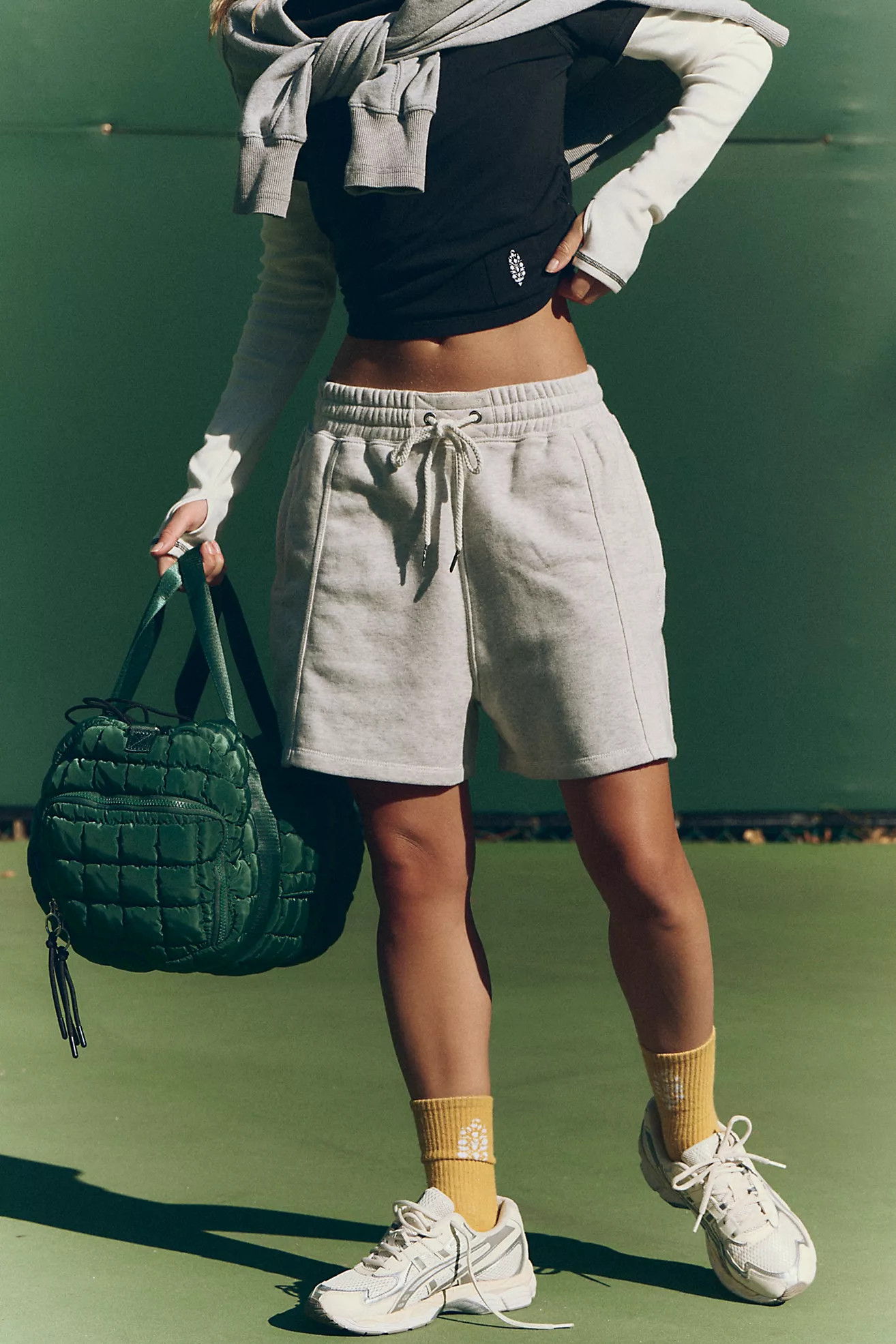 Sprint To The Finish White Heather Shorts | Free People (Global - UK&FR Excluded)