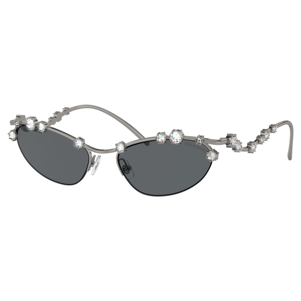 Sunglasses, Cat-eye shape, SKU001, Silver tone | SWAROVSKI
