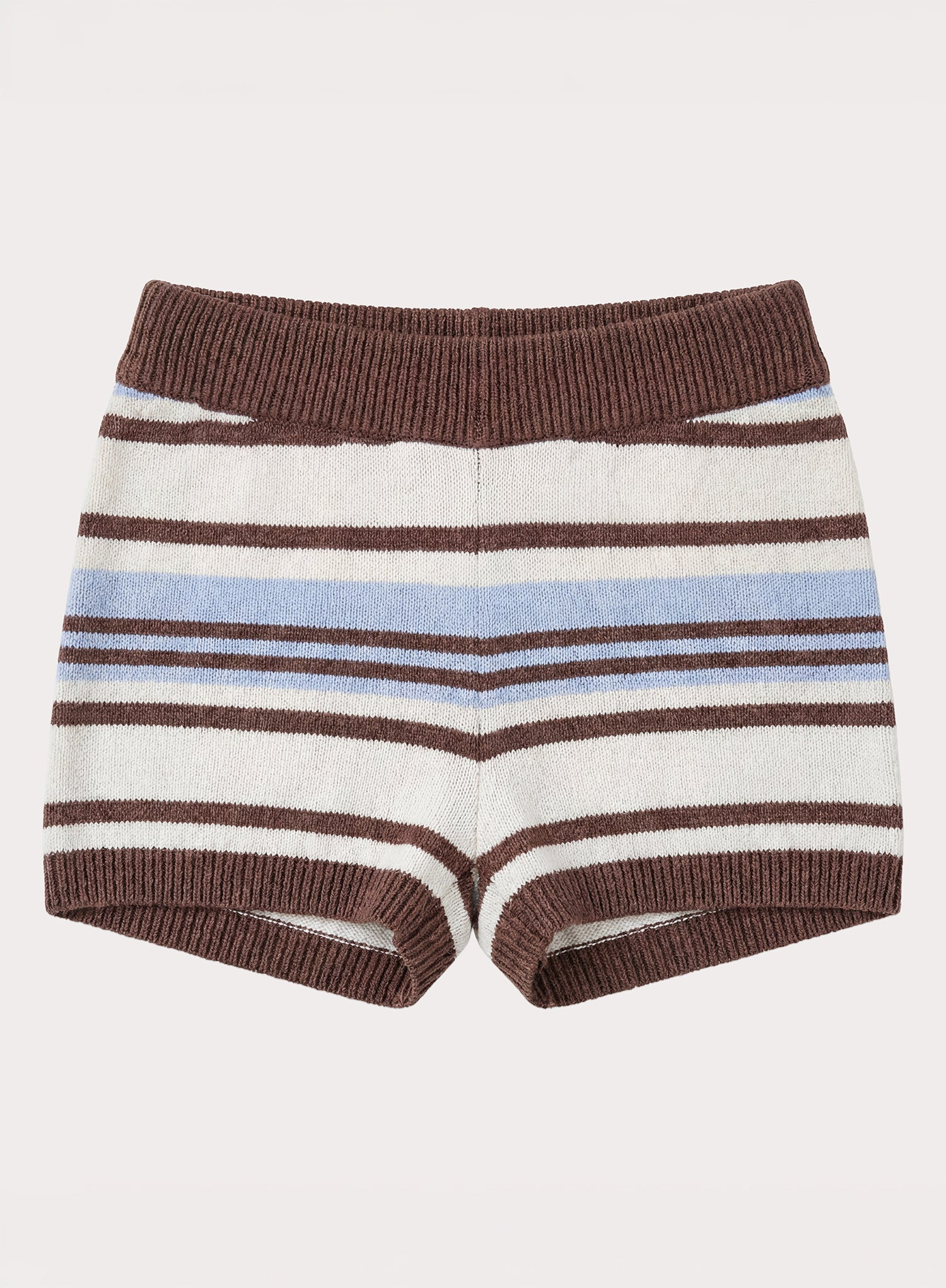 Chocolate Stripe Knitted High Waisted Shorts | 4th & Reckless