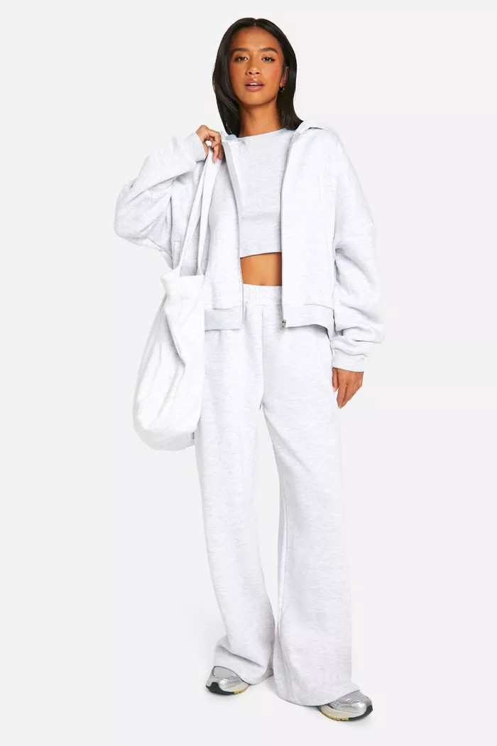 Petite 3 Piece Straight Leg Jogger Tracksuit | Boohoo.com (UK & IE)