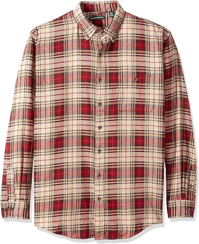 G.H. Bass & Co. Men's Big and Tall Fireside Flannels Long Sleeve Button Down Shirt | Amazon (US)