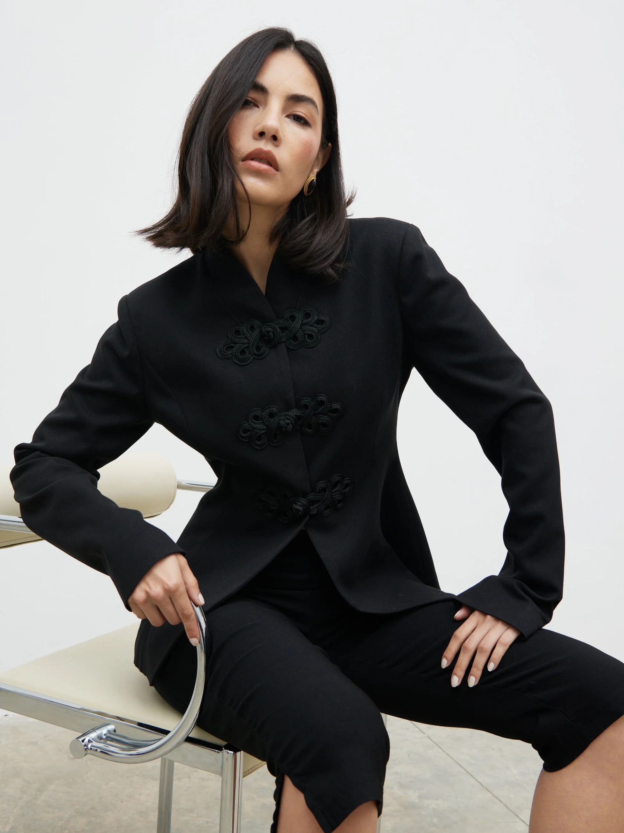 Hollyn Knot Detail Long Sleeve Jacket | Pretty Lavish (UK)