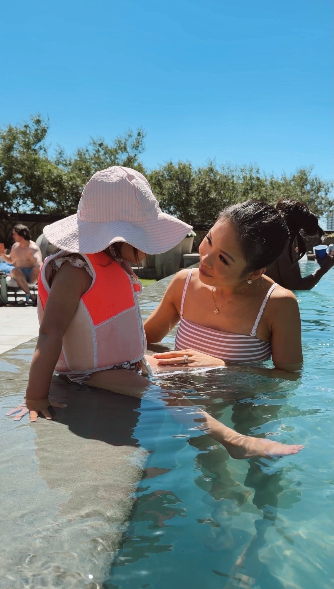 Matching Mommy and me swimsuits with options for the whole family! Em is wearing size 2T and it fits true to size. I’m wearing size XS and the straps are adjustable. Also linked baby girl’s long-sleeve swimsuit, too. Her hat is from a few years ago but they have the same one in a matching stripe to this year’s swimsuits!

#LTKSwim #LTKKids #LTKBaby