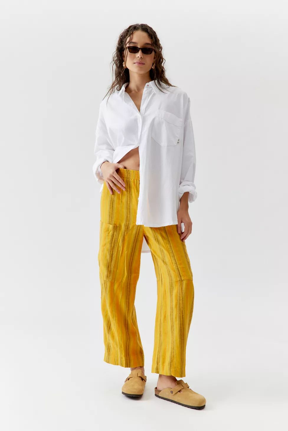 UO Mae Linen Cargo Pant | Urban Outfitters (US and RoW)
