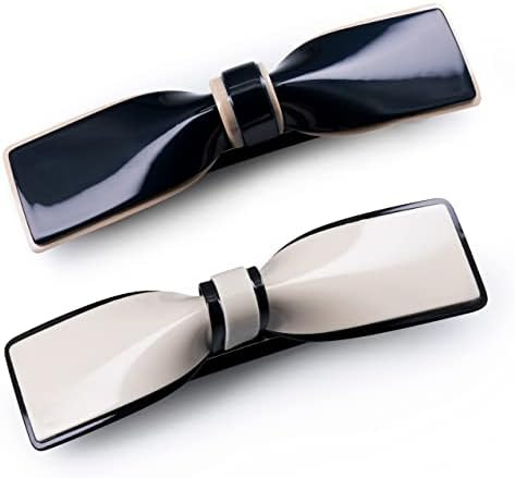 Elegant Hair Clips Resin Hair Barrettes Sparkly Black & White Minimalist Style with Metal Snap Hairp | Amazon (US)