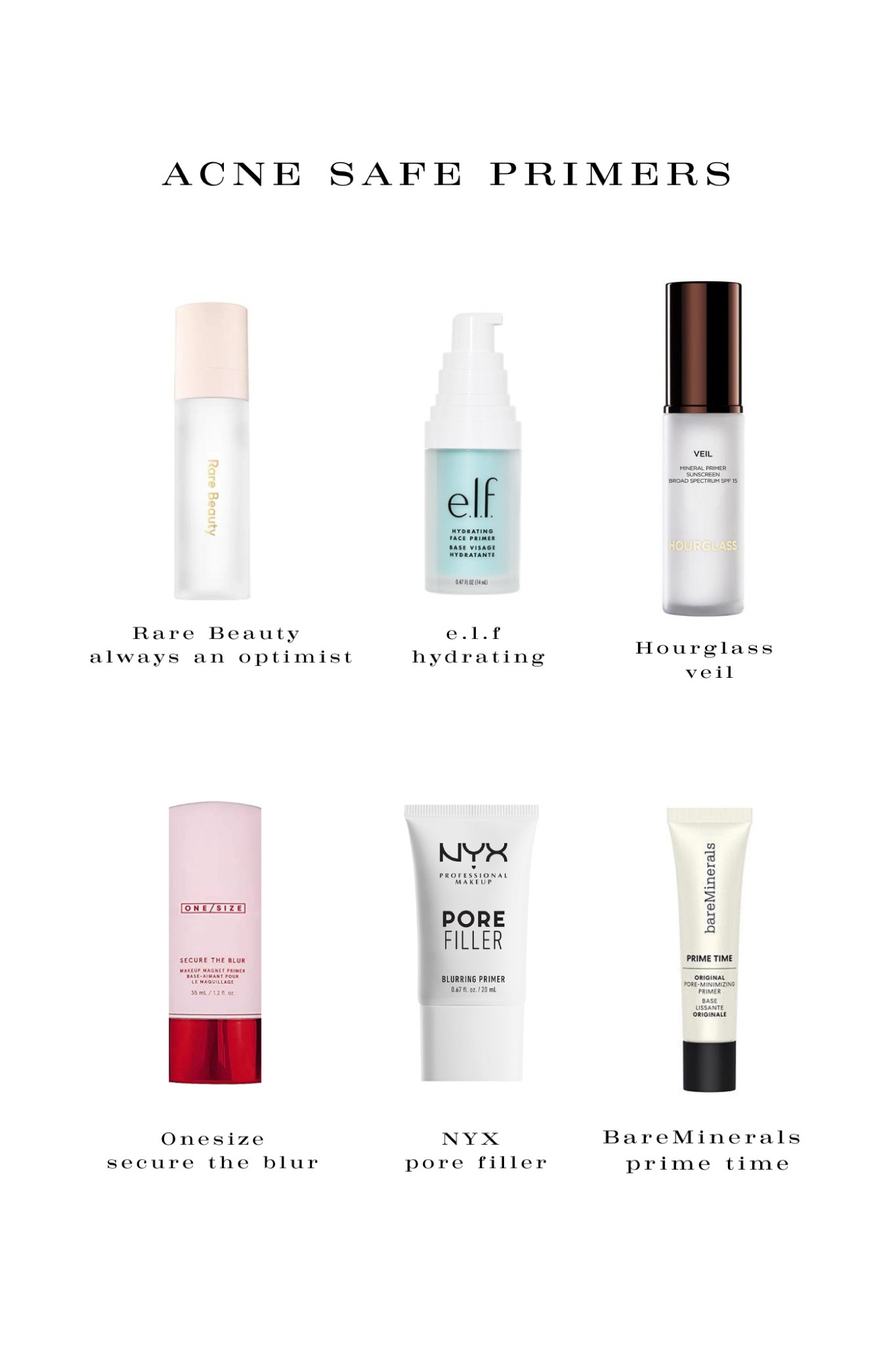 Acne safe primers! 

#LTKFindsUnder50 #LTKBeauty #LTKGiftGuide