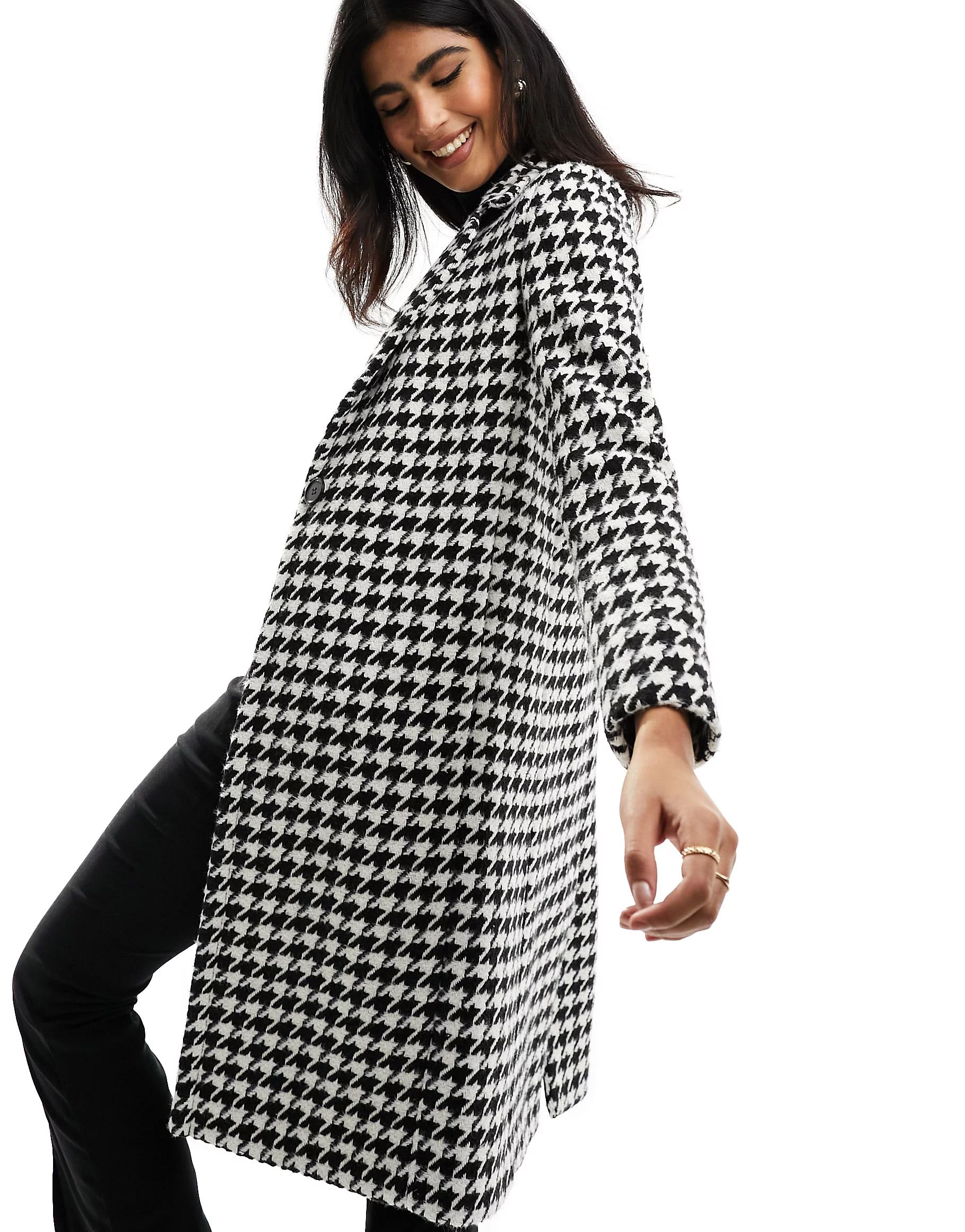 Helene Berman one button college coat in houndstooth | ASOS (Global)