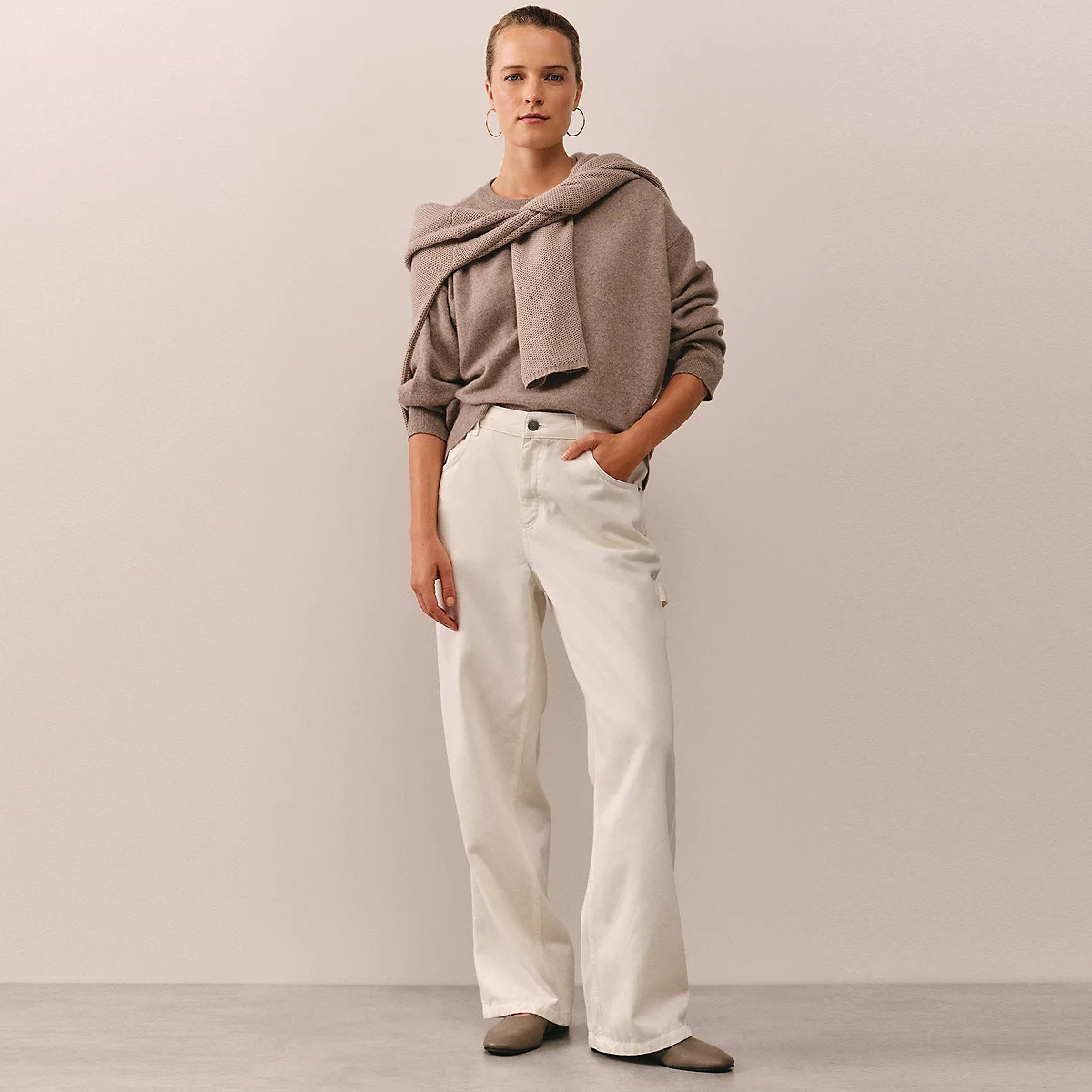 The White Company Relaxed Fit Straight Leg Jeans, Scandi White, Size: 14 Long | The White Company UK & ROW