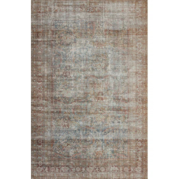 Jules Oriental Lagoon/Brick Area Rug | Wayfair North America